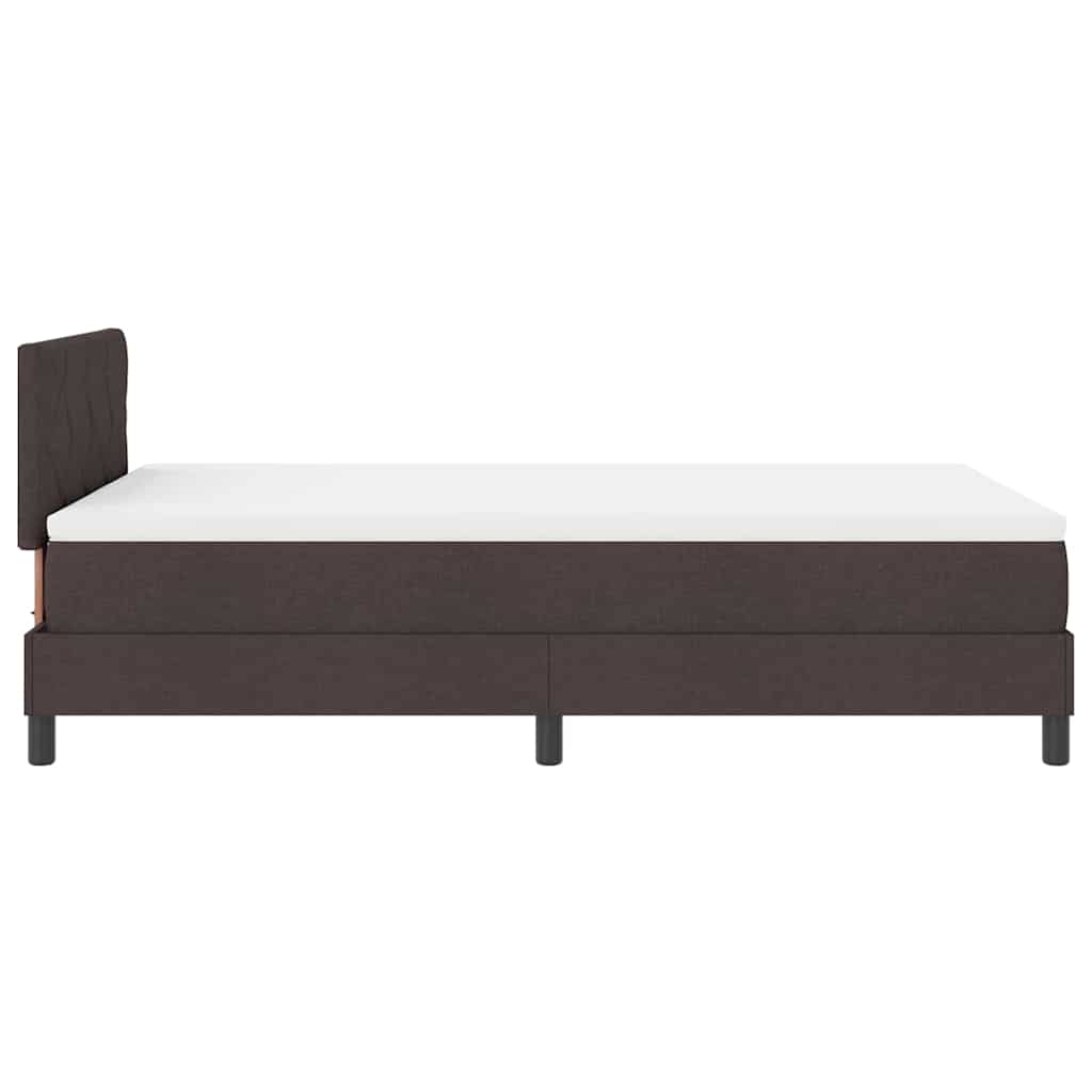 Boxspring bed met matras met LED Donkerbruin 120 x 190 cm Stof