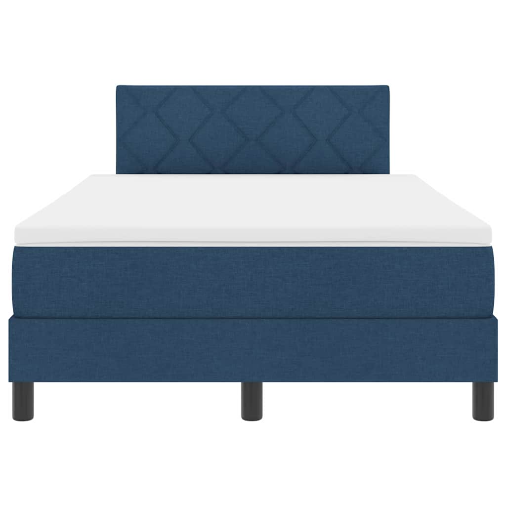 Boxspring bed met matras met hoofdeinde Blauw 120 x 190 cm Stof