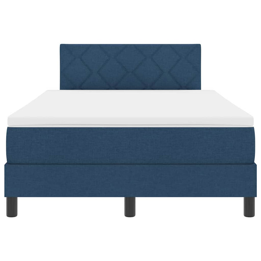 Boxspring bed met matras met hoofdeinde Blauw 120 x 190 cm Stof