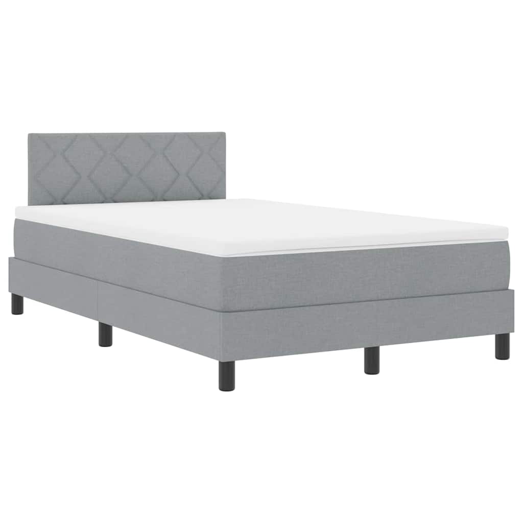 Boxspring bed met matras met LED Lichtgrijs 120 x 200 cm Stof