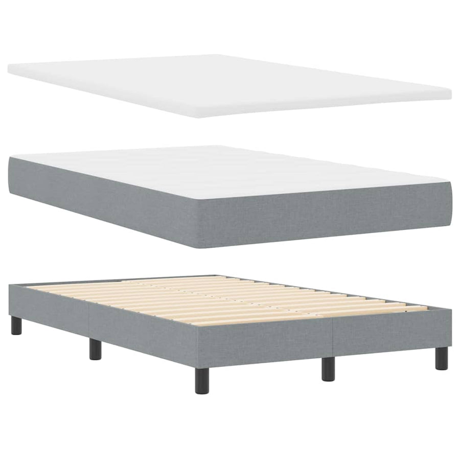 Boxspring bed met matras met LED Lichtgrijs 120 x 200 cm Stof