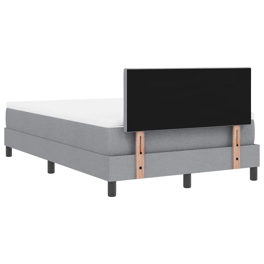 Boxspring bed met matras met LED Lichtgrijs 120 x 200 cm Stof