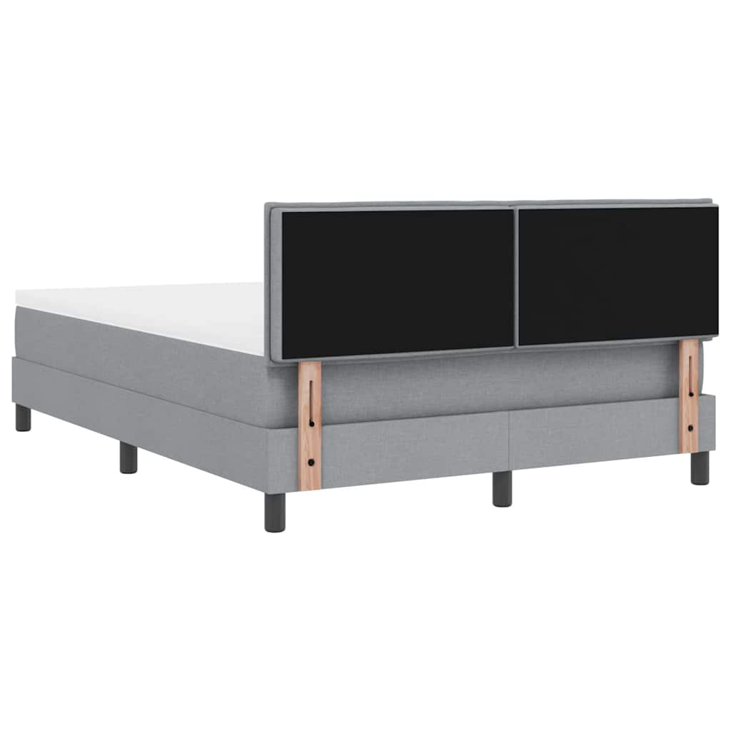 Boxspring bed met hoofdeinde Lichtgrijs 140 x 190 cm Stof