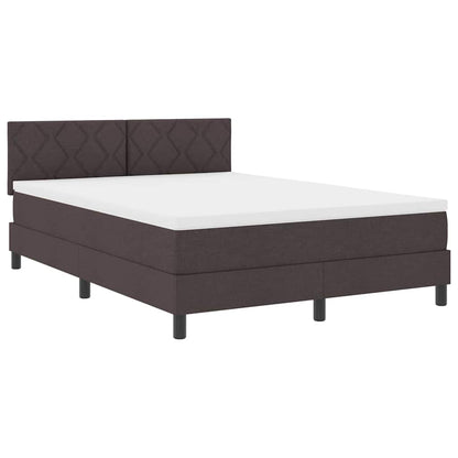 Boxspring bed met hoofdeinde Donkerbruin 140 x 190 cm Stof