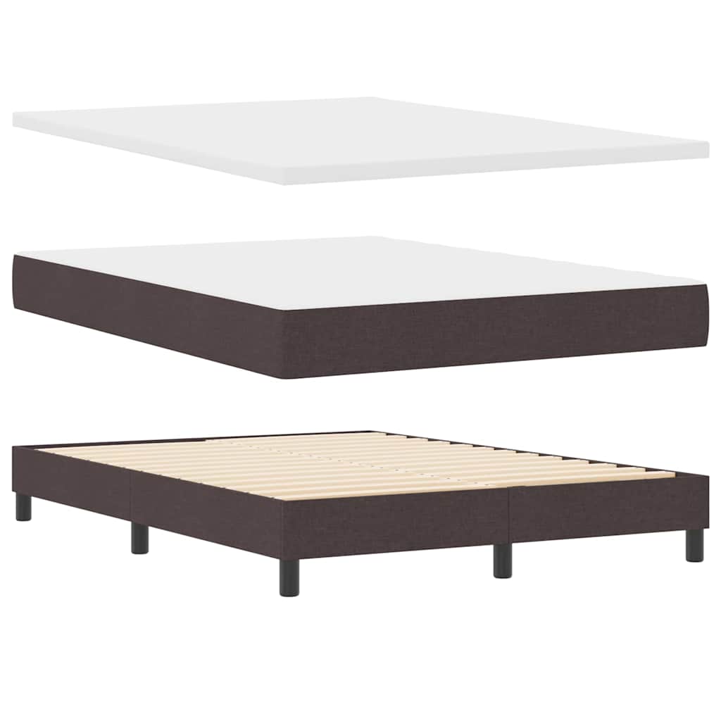 Boxspring bed met hoofdeinde Donkerbruin 140 x 190 cm Stof