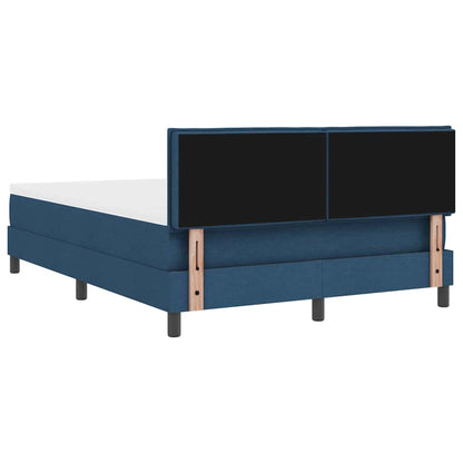 Boxspring bed met LED-stripverlichting Blauw 140 x 190 cm Stof