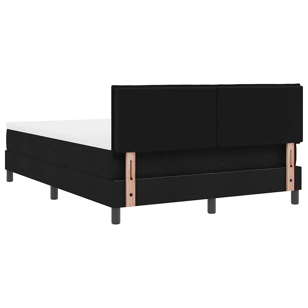 Boxspring bed met LED-stripverlichting Zwart 140 x 200 cm Stof