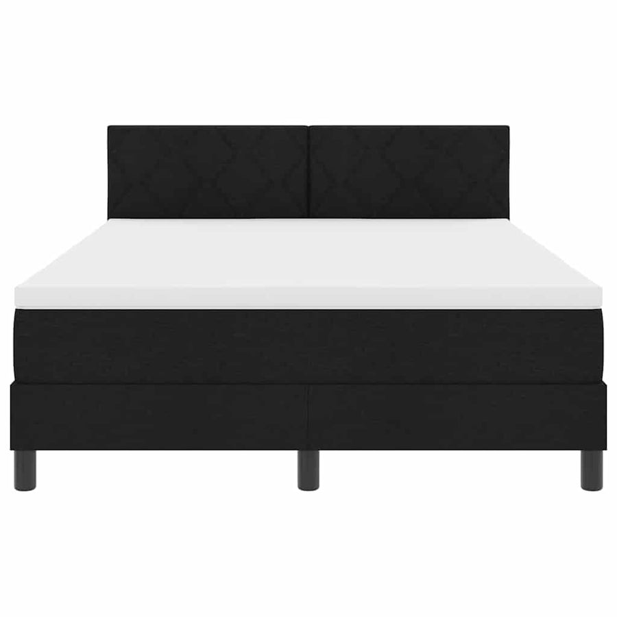 Boxspring bed met LED-stripverlichting Zwart 140 x 200 cm Stof