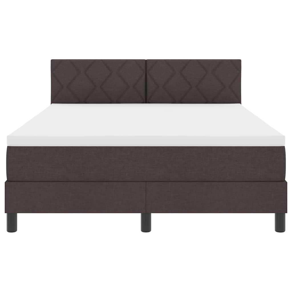 Boxspring bed met hoofdeinde Donkerbruin 140 x 200 cm Stof