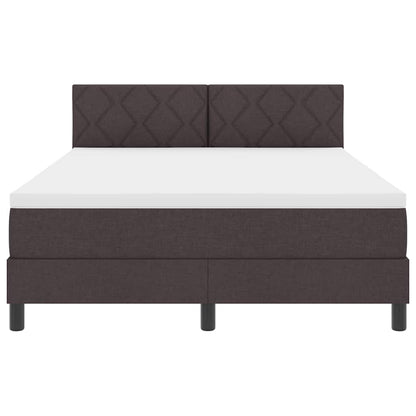 Boxspring bed met hoofdeinde Donkerbruin 140 x 200 cm Stof