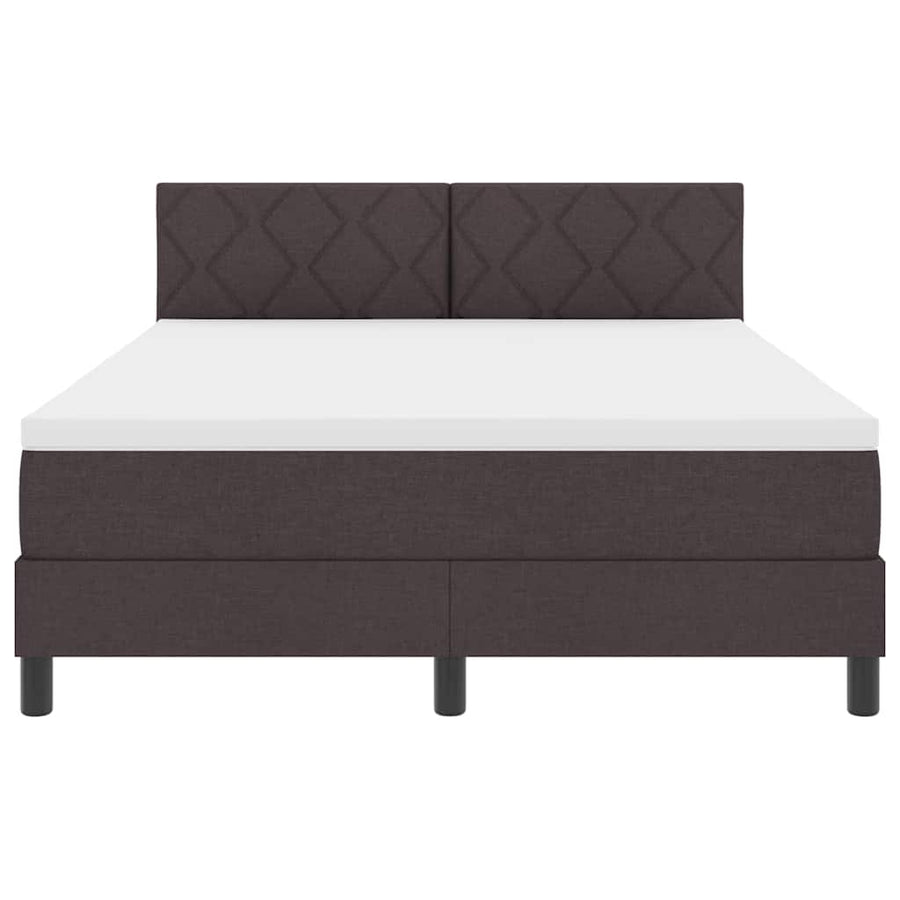 Boxspring bed met hoofdeinde Donkerbruin 140 x 200 cm Stof