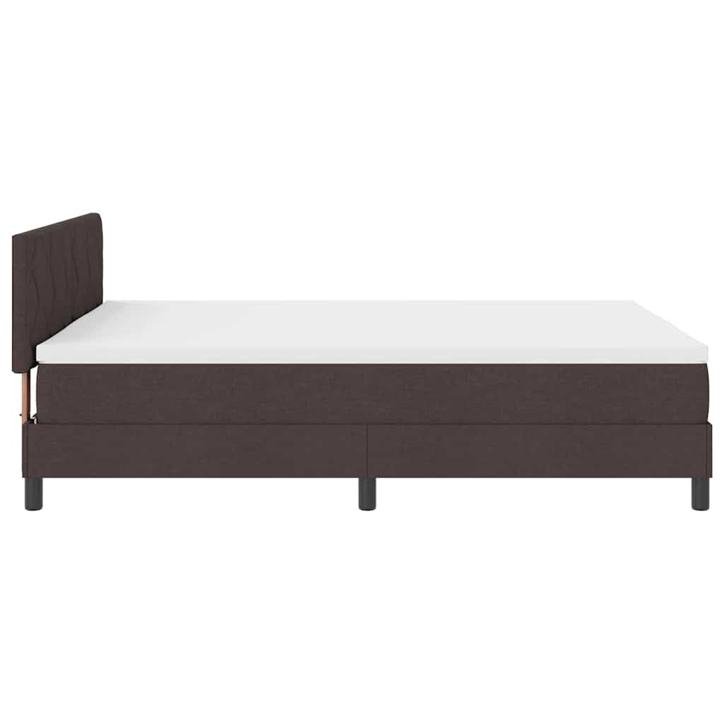 Boxspring bed met hoofdeinde Donkerbruin 140 x 200 cm Stof