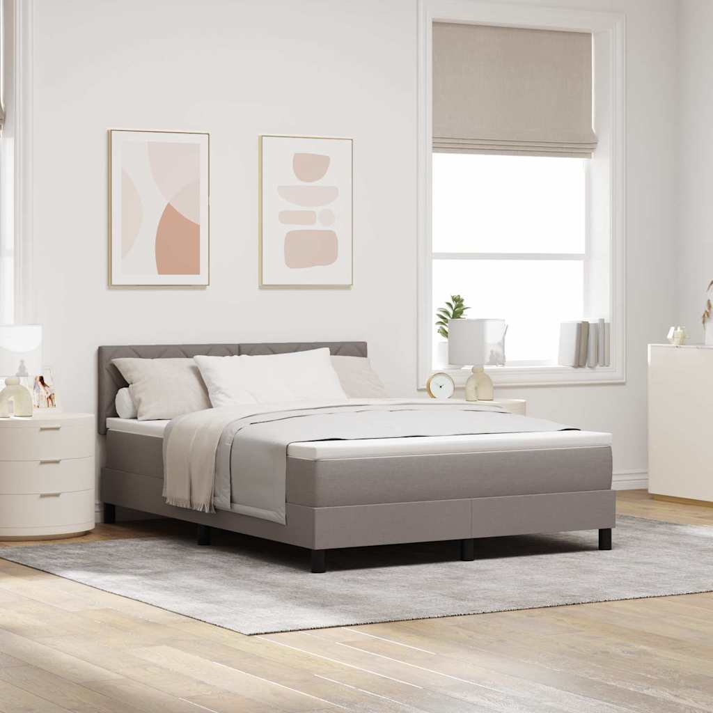 Boxspring bed met LED-stripverlichting Taupe 140 x 200 cm Stof