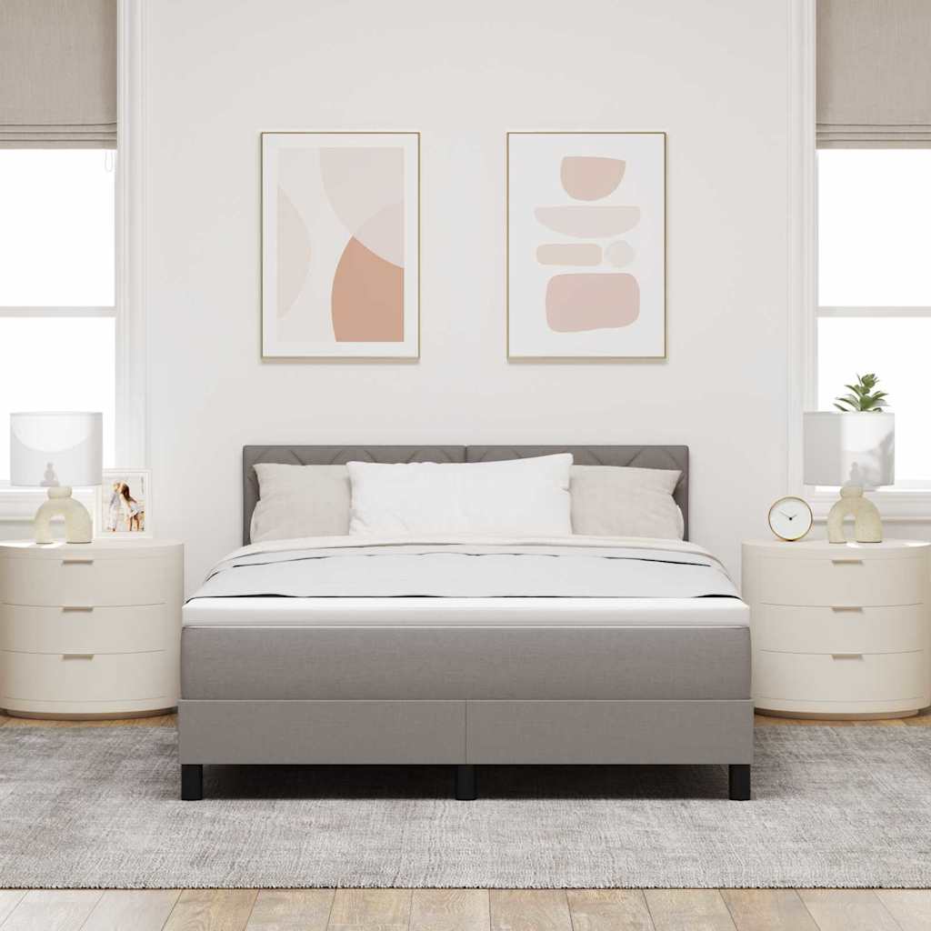 Boxspring bed met LED-stripverlichting Taupe 140 x 200 cm Stof