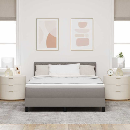 Boxspring bed met LED-stripverlichting Taupe 140 x 200 cm Stof