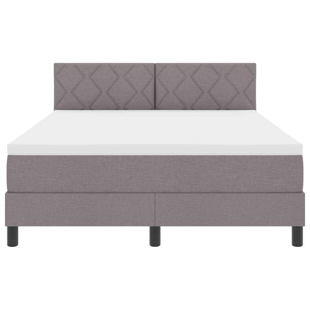 Boxspring bed met LED-stripverlichting Taupe 140 x 200 cm Stof