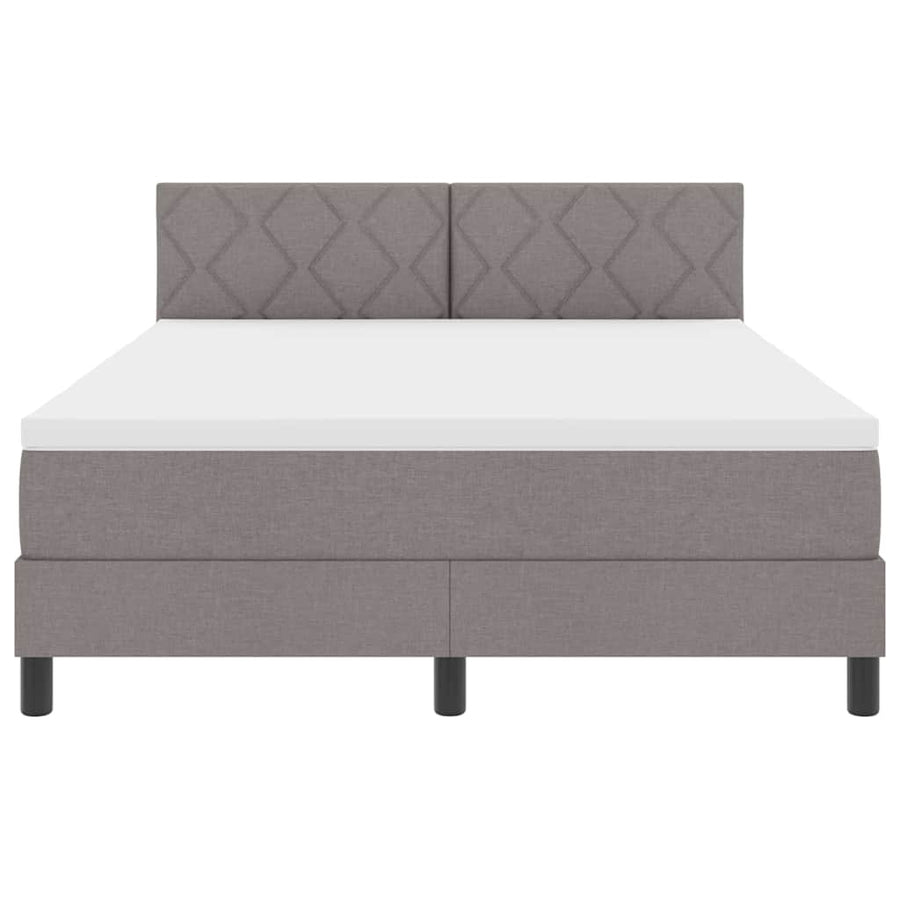 Boxspring bed met LED-stripverlichting Taupe 140 x 200 cm Stof