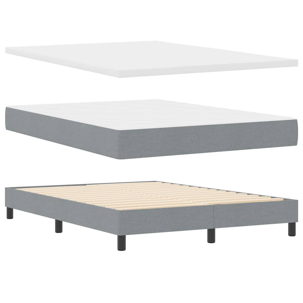 Boxspring bed met hoofdeinde Lichtgrijs 160 x 200 cm Stof