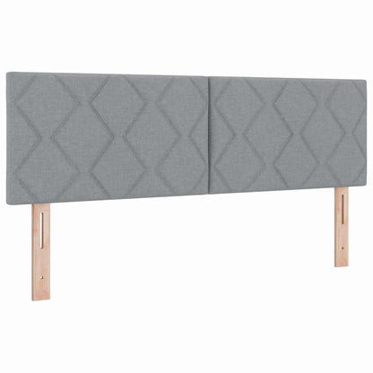 Boxspring bed met hoofdeinde Lichtgrijs 160 x 200 cm Stof