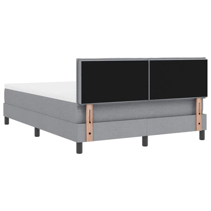 Boxspring bed met hoofdeinde Lichtgrijs 160 x 200 cm Stof
