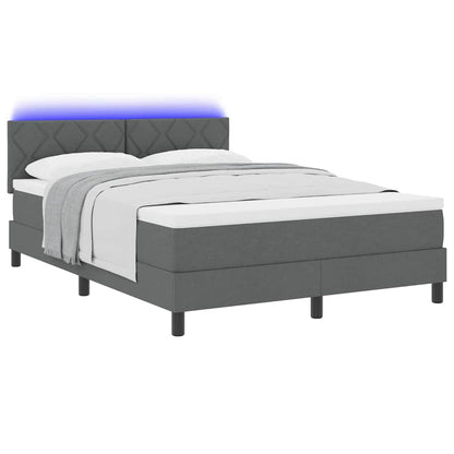 Boxspring bed met hoofdeinde Donkergrijs 160 x 200 cm Stof