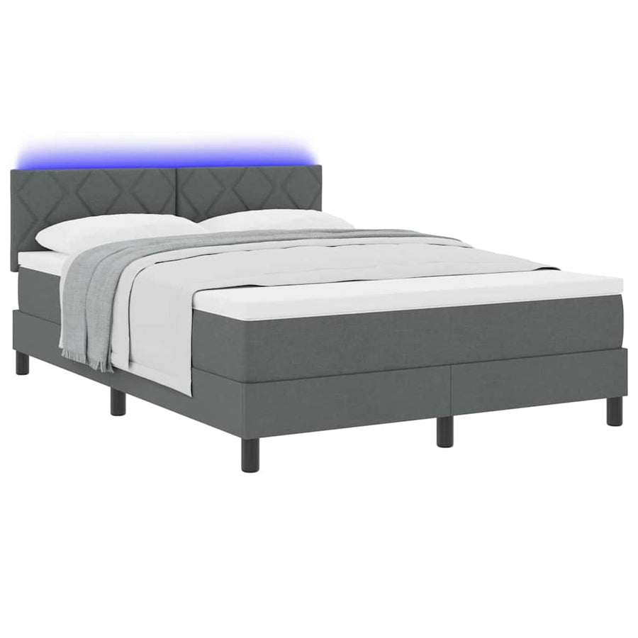 Boxspring bed met hoofdeinde Donkergrijs 160 x 200 cm Stof