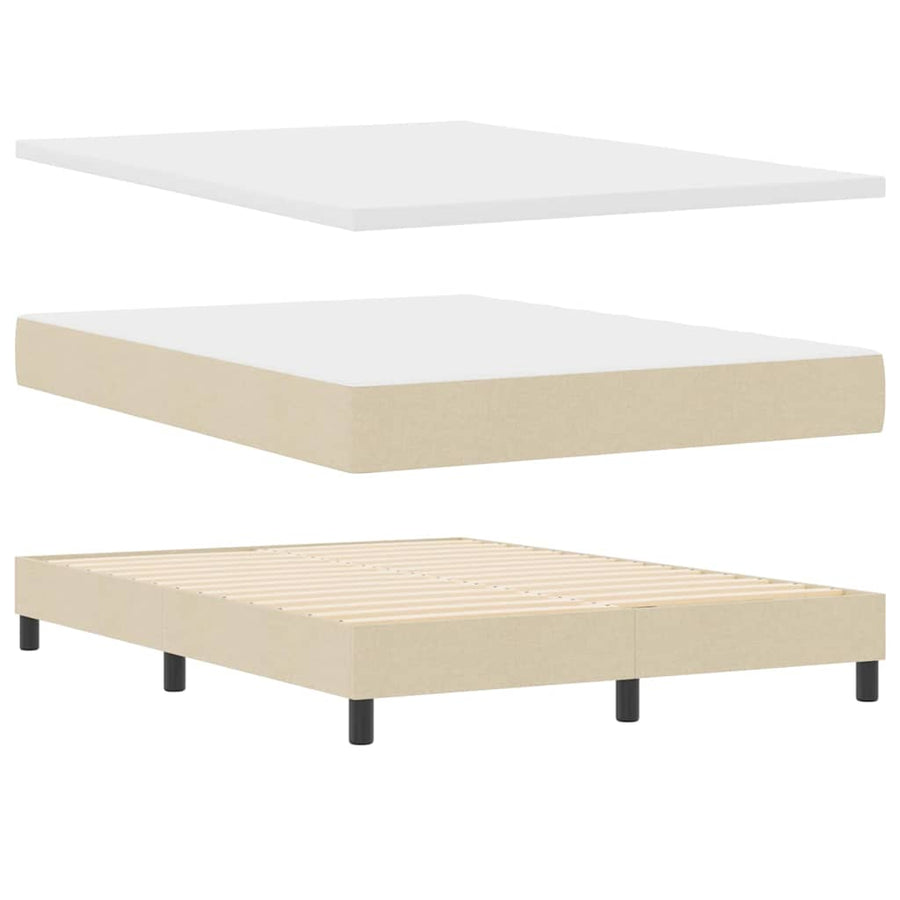 Boxspring bed met matras met LED Crème 160 x 200 cm Stof