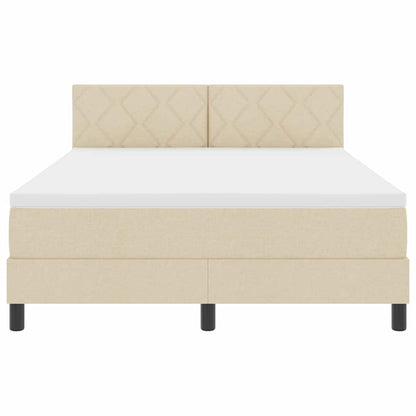 Boxspring bed met matras met LED Crème 160 x 200 cm Stof
