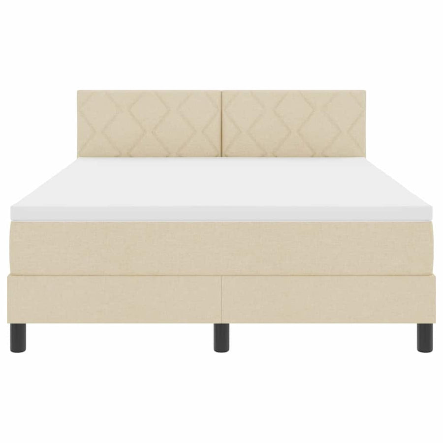 Boxspring bed met matras met LED Crème 160 x 200 cm Stof