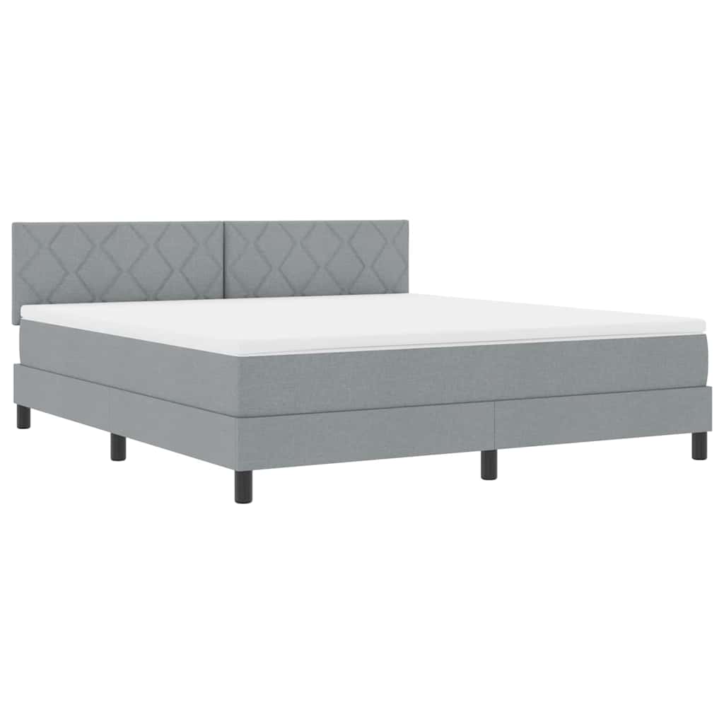 Boxspring bed met kussen Lichtgrijs 180 x 200 cm Stof