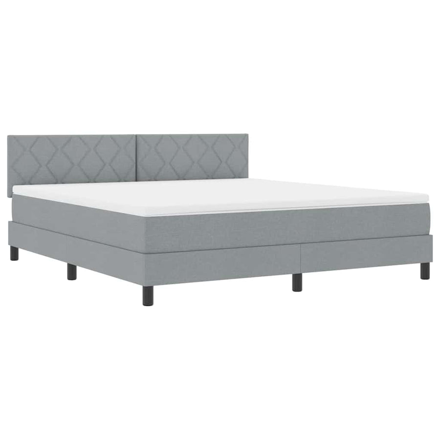 Boxspring bed met kussen Lichtgrijs 180 x 200 cm Stof