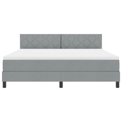 Boxspring bed met kussen Lichtgrijs 180 x 200 cm Stof