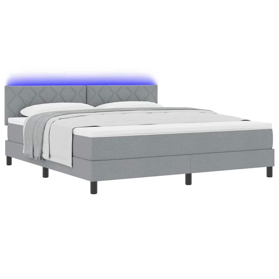 Boxspring bed met kussen Lichtgrijs 180 x 200 cm Stof