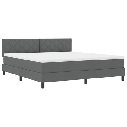 Boxspring bed met hoofdeinde Donkergrijs 180 x 200 cm Stof