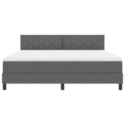 Boxspring bed met hoofdeinde Donkergrijs 180 x 200 cm Stof