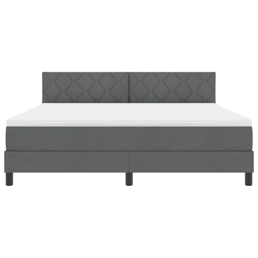 Boxspring bed met hoofdeinde Donkergrijs 180 x 200 cm Stof