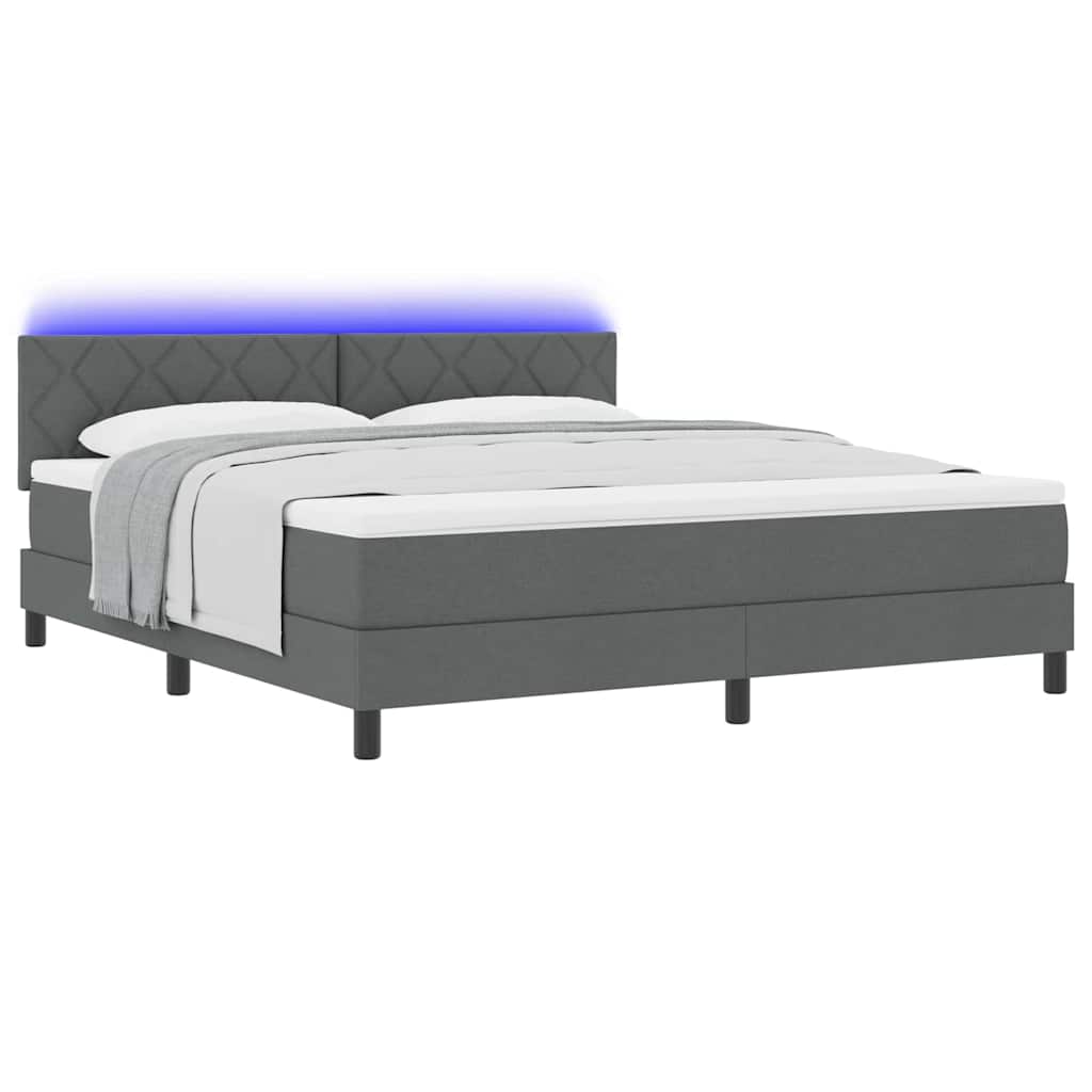 Boxspring bed met hoofdeinde Donkergrijs 180 x 200 cm Stof