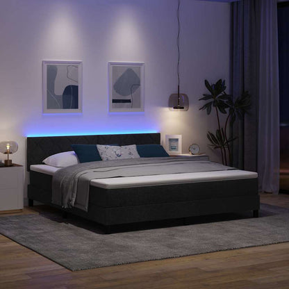 Boxspring bed met LED-stripverlichting Zwart 180 x 200 cm Stof