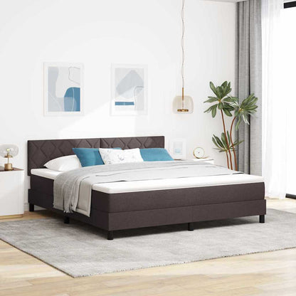 Boxspring bed met hoofdeinde Donkerbruin 180 x 200 cm Stof