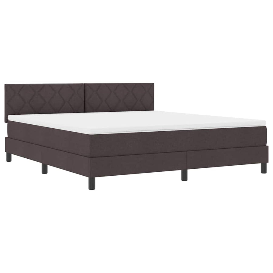 Boxspring bed met hoofdeinde Donkerbruin 180 x 200 cm Stof