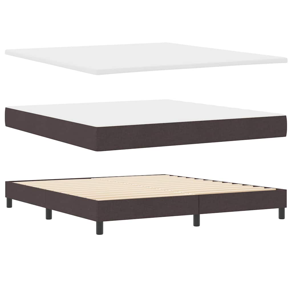 Boxspring bed met hoofdeinde Donkerbruin 180 x 200 cm Stof