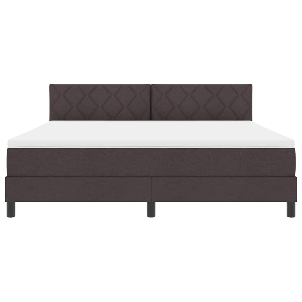 Boxspring bed met hoofdeinde Donkerbruin 180 x 200 cm Stof