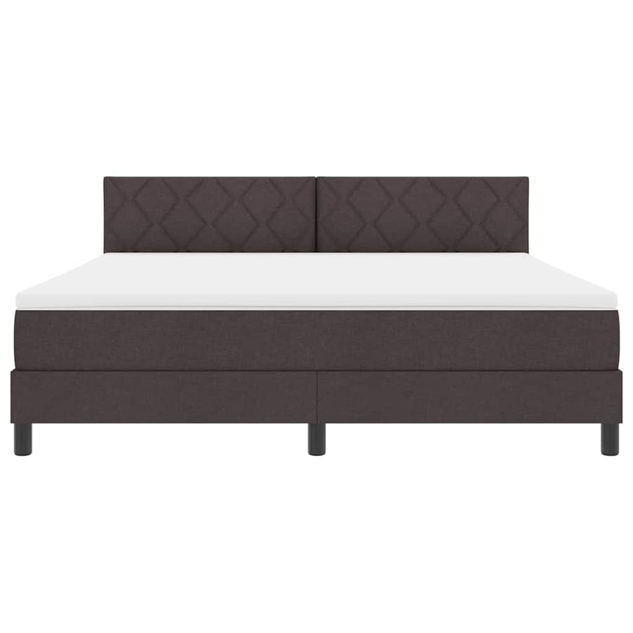 Boxspring bed met hoofdeinde Donkerbruin 180 x 200 cm Stof