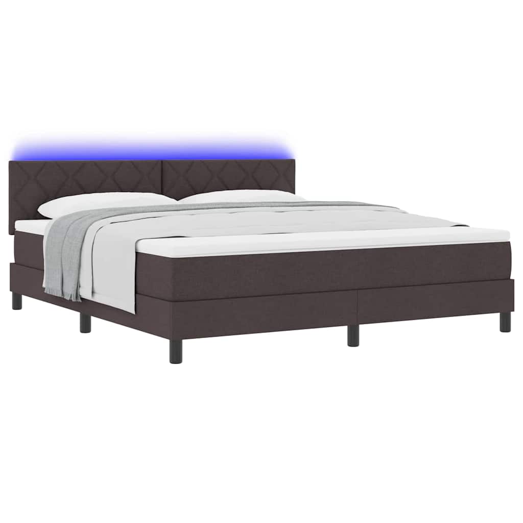 Boxspring bed met hoofdeinde Donkerbruin 180 x 200 cm Stof
