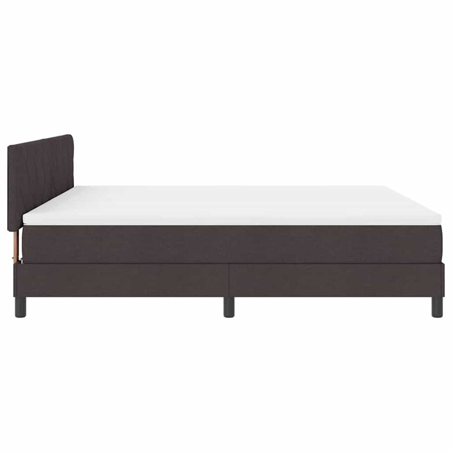 Boxspring bed met hoofdeinde Donkerbruin 180 x 200 cm Stof