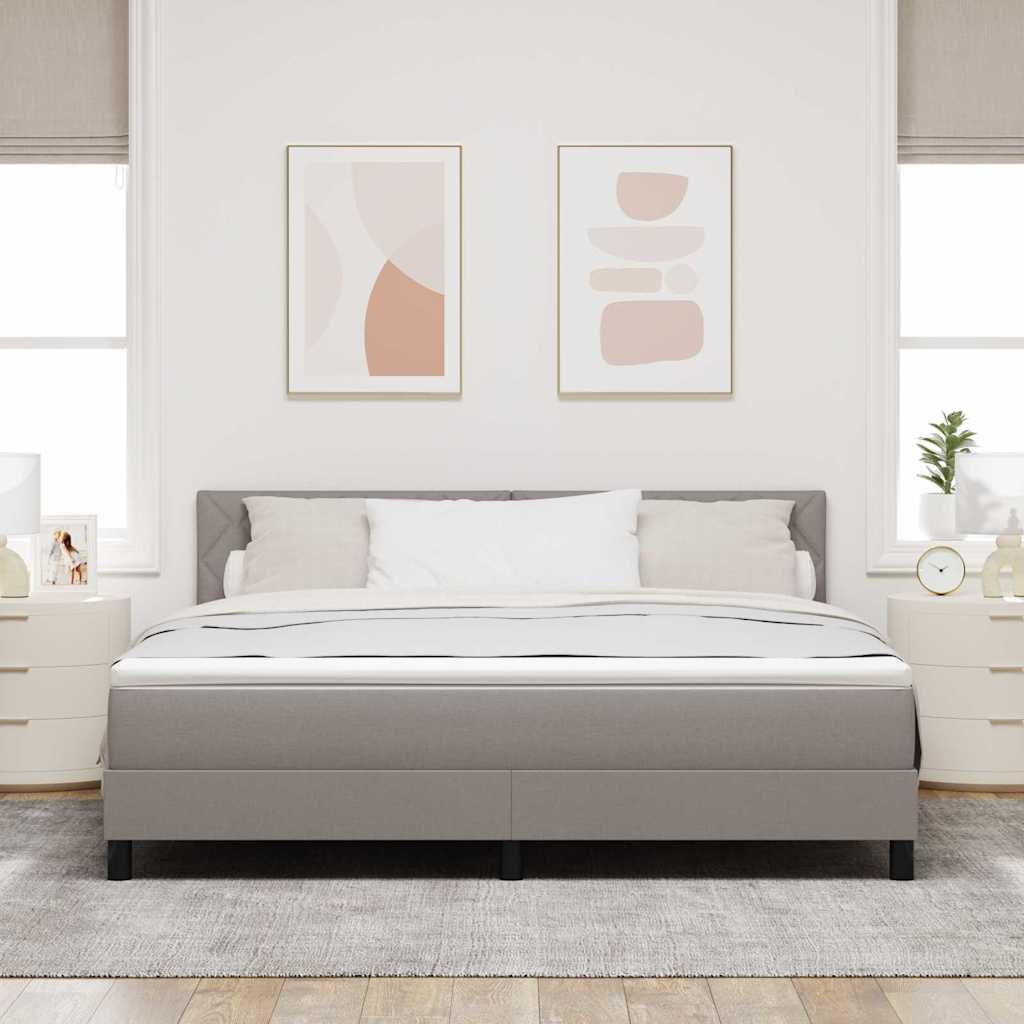 Boxspring bed met LED-stripverlichting Taupe 180 x 200 cm Stof
