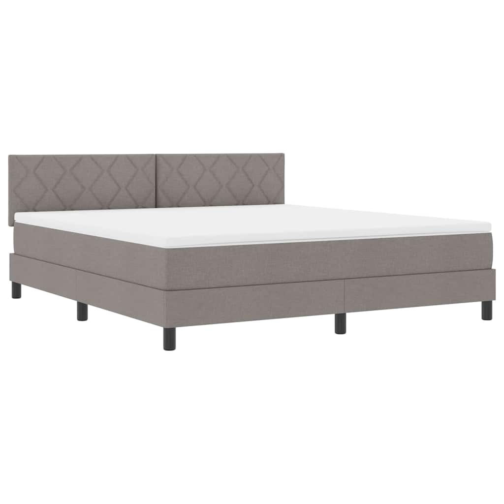 Boxspring bed met LED-stripverlichting Taupe 180 x 200 cm Stof