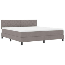 Boxspring bed met LED-stripverlichting Taupe 180 x 200 cm Stof