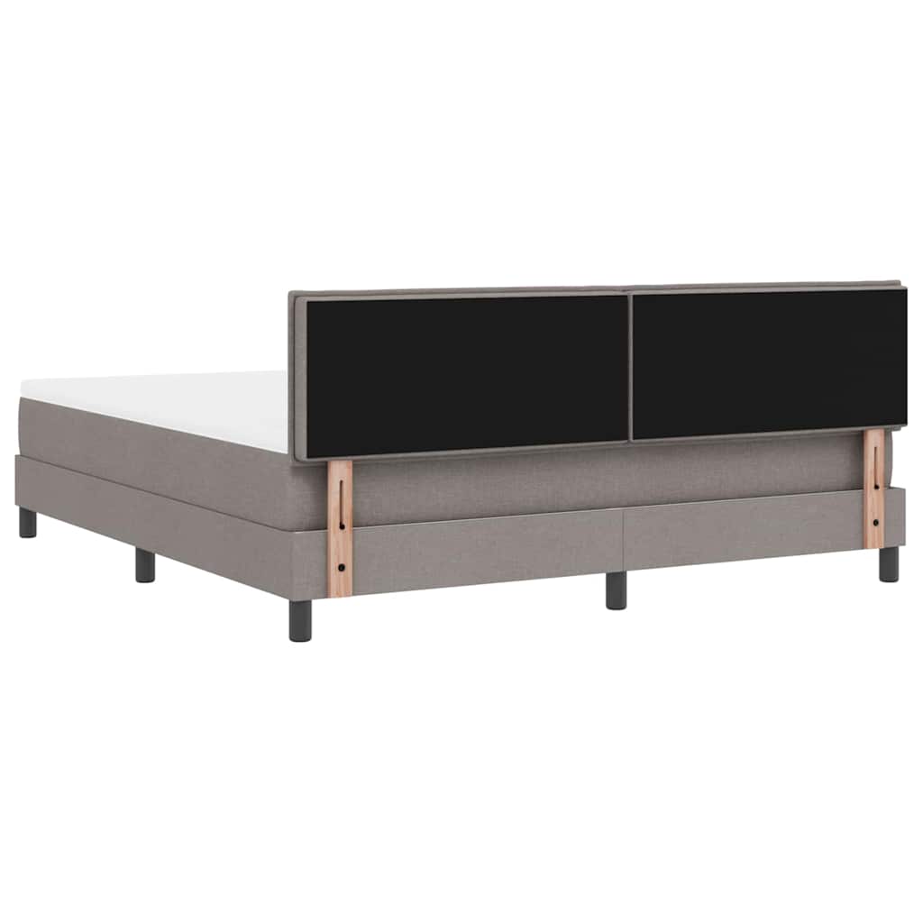Boxspring bed met LED-stripverlichting Taupe 180 x 200 cm Stof