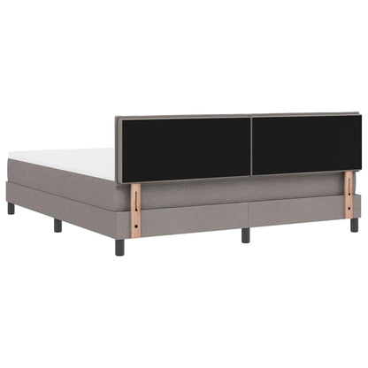 Boxspring bed met LED-stripverlichting Taupe 180 x 200 cm Stof